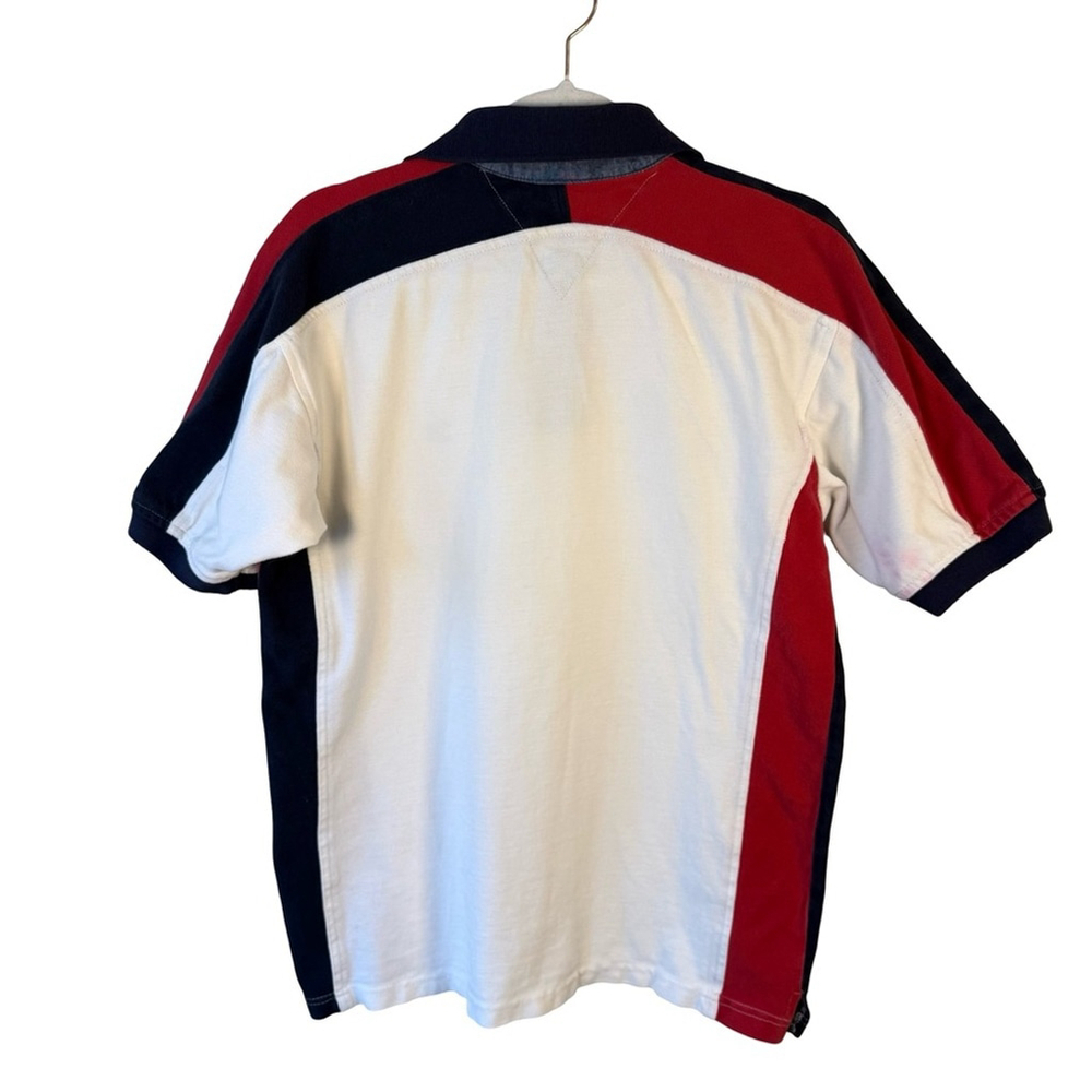 Tommy Hilfiger Men's Tricolor Polo Shirt Size S Y2K Preppy Streetwear Classic - Picture 3 of 14